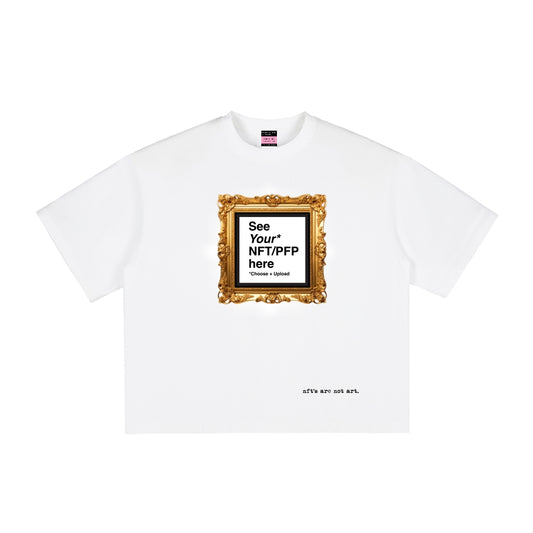 Vintage Boxy NFT T-Shirt (White) – “nft’s are not art” Web3 Streetwear