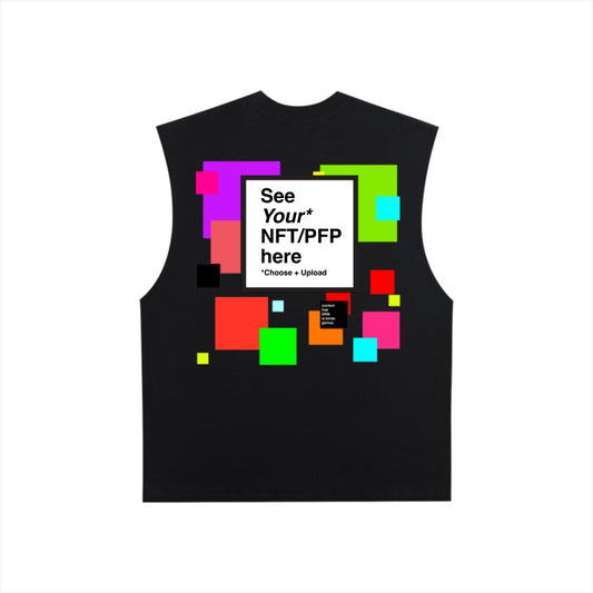 Copy of Content Free Boxy Rough Edge Sleeveless Tank Black