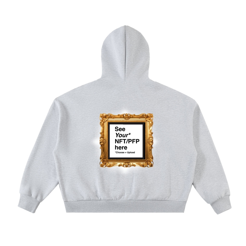 Full-Zip NFT Hoodie (Grey) – “nft’s are not art” Streetwear-Inspired Web3 Streetwear