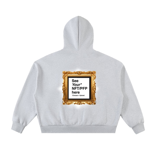 Full-Zip NFT Hoodie (Grey) – “nft’s are not art” Streetwear-Inspired Web3 Streetwear
