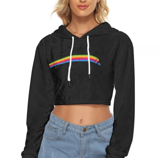 Avalanche Rainbow Velvet Crop hoodie