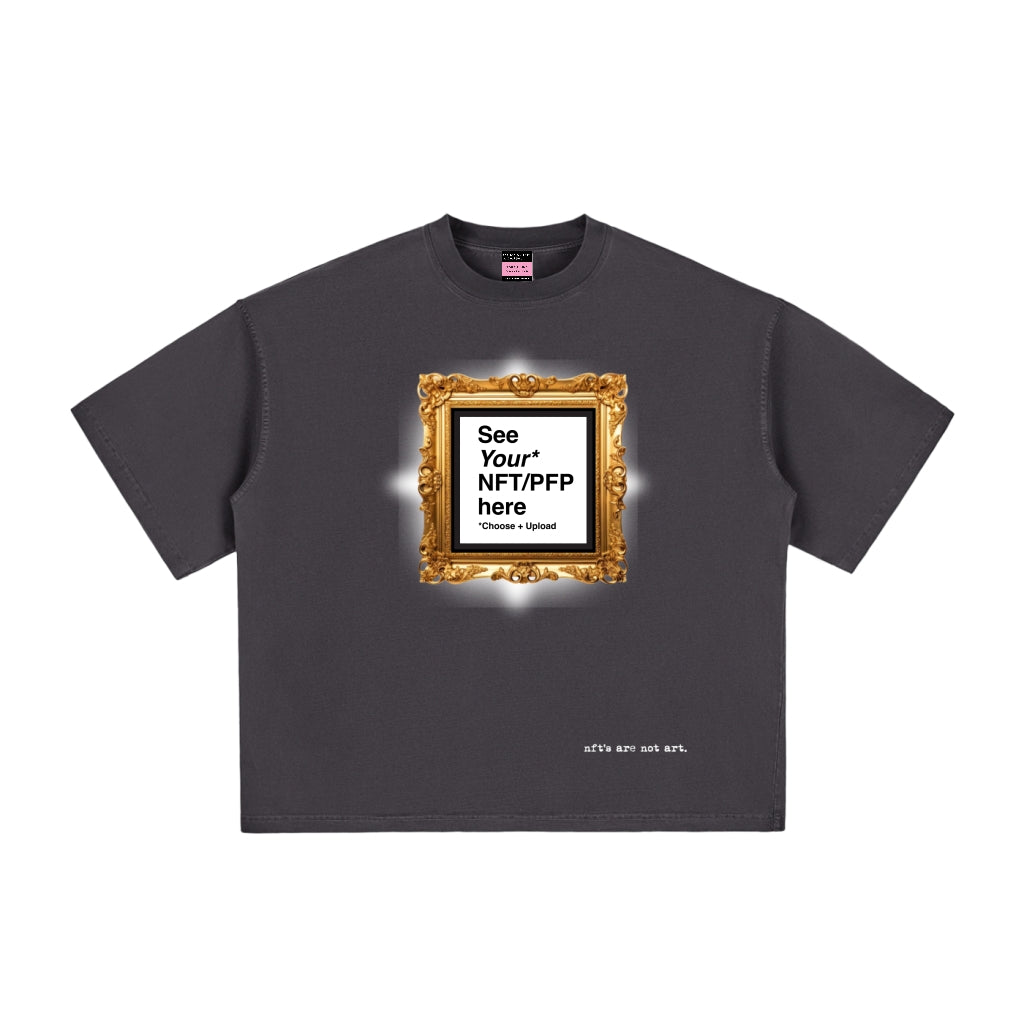 Vintage Boxy NFT T-Shirt (Washed Black) – “nft’s are not art” Digital Gallery Tee