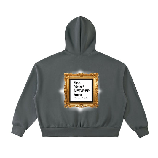 Full-Zip NFT Hoodie (Charcoal) – “nft’s are not art” Gallery-Inspired Web3 Streetwear